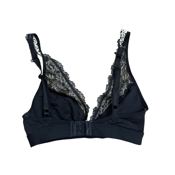 Wacoal Embrace Lace Bra 32A 32B 32C Black Wire Free Soft-Cup Bralette 852191 - Picture 2 of 4